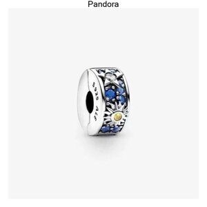 Pandora Silver and Blue Charm Bracelet